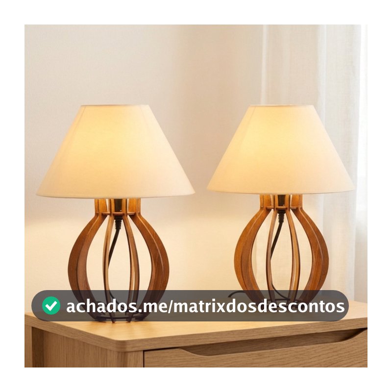 Kit 2 unidades Abajur La Finesse Cupula - Luminária Para Decoração Quarto e Sala