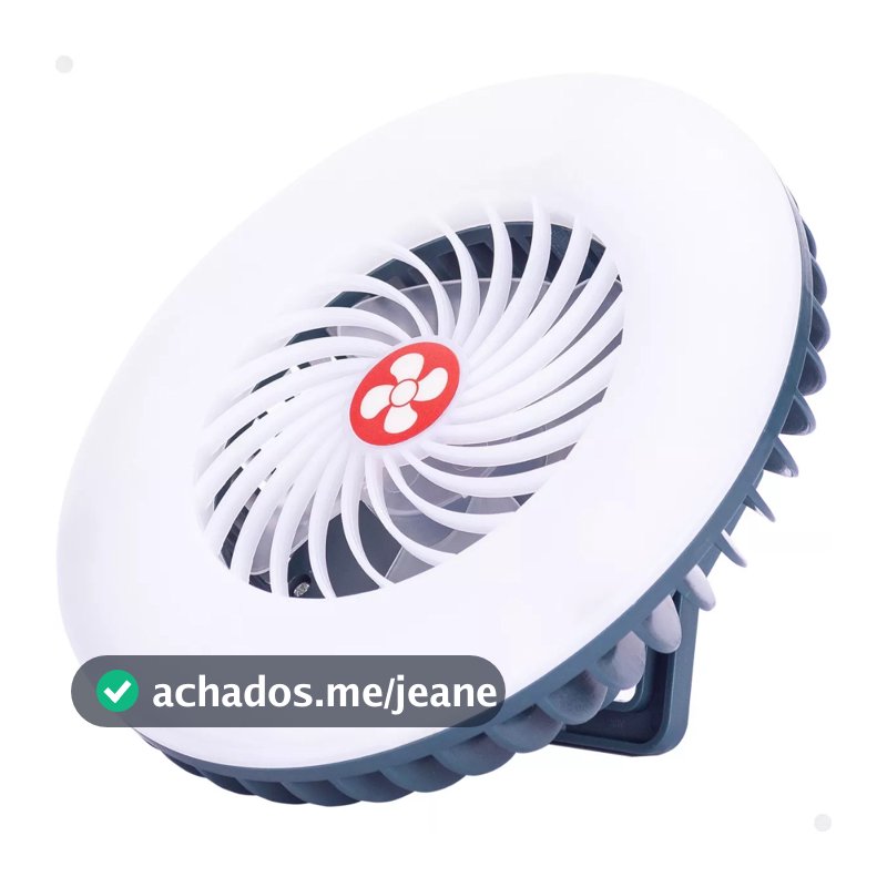 Ventilador Luminária Portátil Recarregável Usb Regulagem Luz