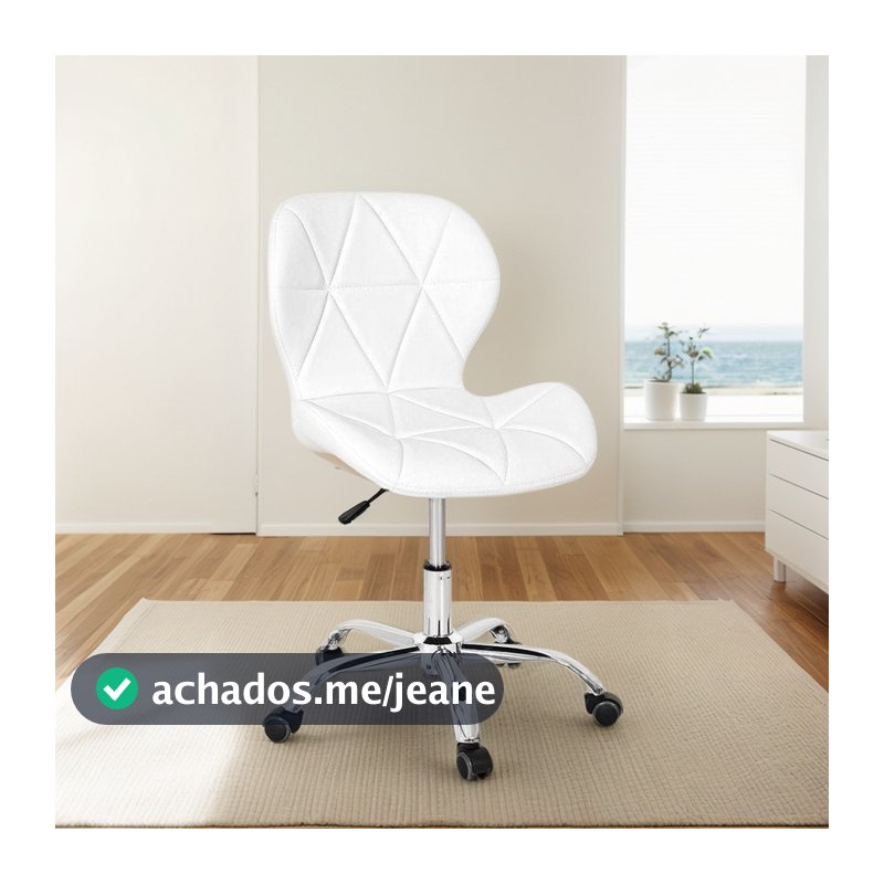 Cadeira De Escritório Slim Ergonômica Giratória Couro Diversas Cores