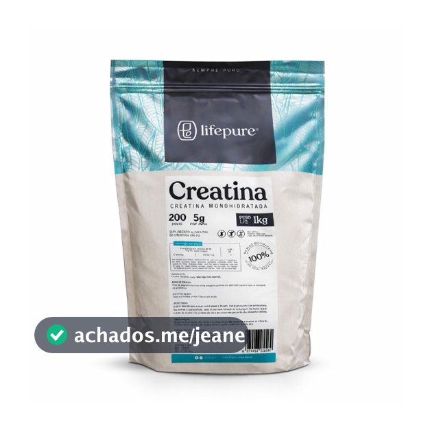 Creatina 100% Pura Monohidratada Refil 1kg Lifepure Sem Sabor