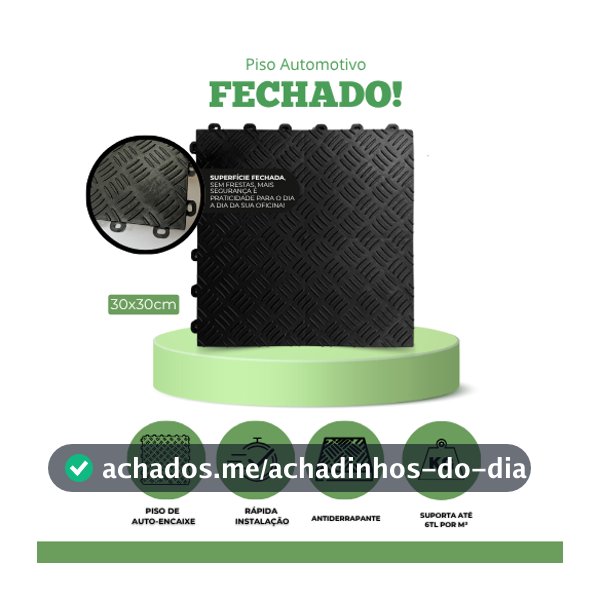Kit 100 Piso Modular Automotivo Fechado 9m² 30x30 - Direct Borrachas