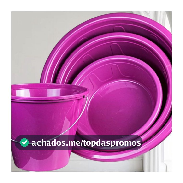 Kit Lavanderia com 3 Bacias 28L + 15L + 7,5L e 1 Balde 5,5L Multiuso Utilidades