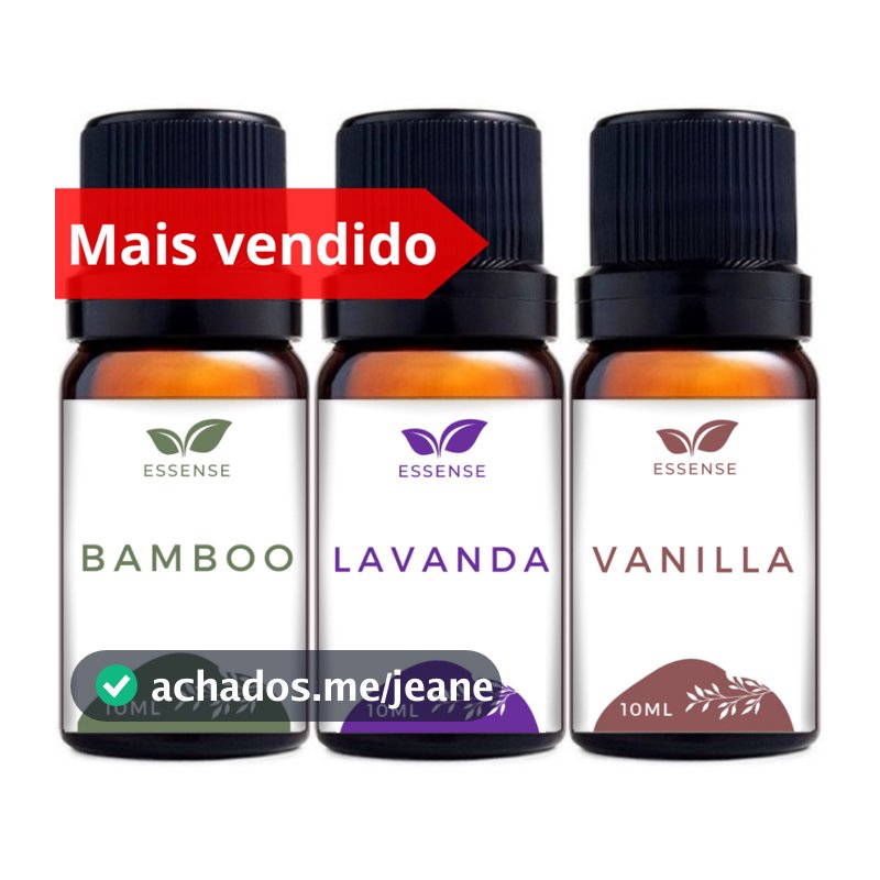 3 Essências Bamboo Lavanda Vanilla Difusor Umidificador Aromatizador Óleo Essencial Hidrossolúvel