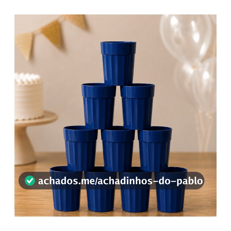Kit Copos Plásticos 10 Unidades 350ML Para Festas Escolas Creches Resistente Uso Diario