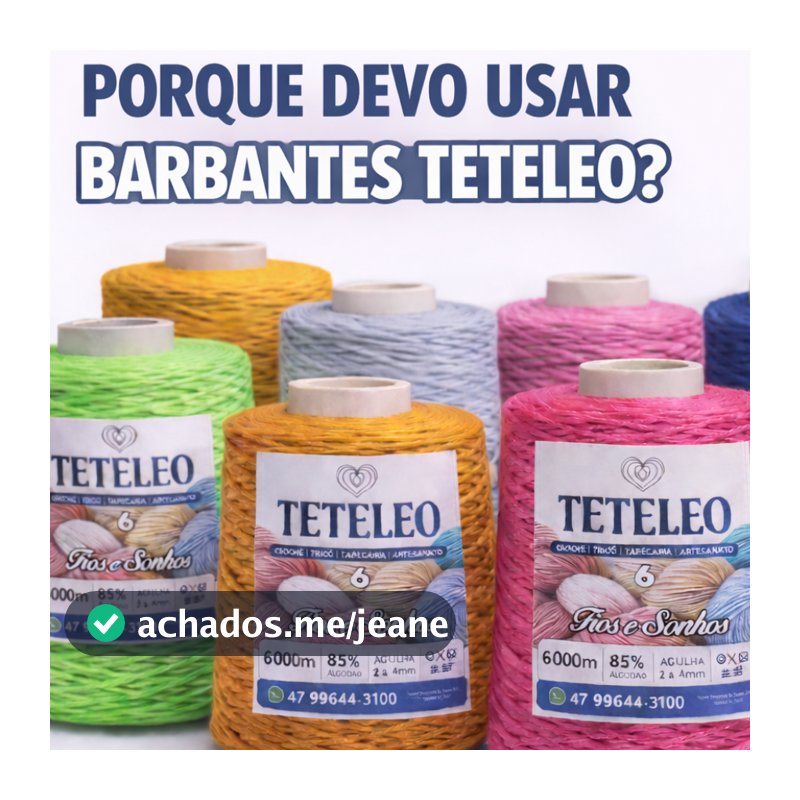 Barbante Antialergico Sem Poeira o Mais Macio Teteleo Fio Número 6 Colorido N.º 6 Colorido Tricô Artesanato