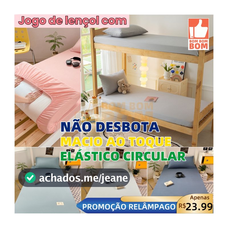 Jogo de lençol com de 02 SOLTEIRO Não Desbota Conjunto de Capa de Colchão Solteiro 36