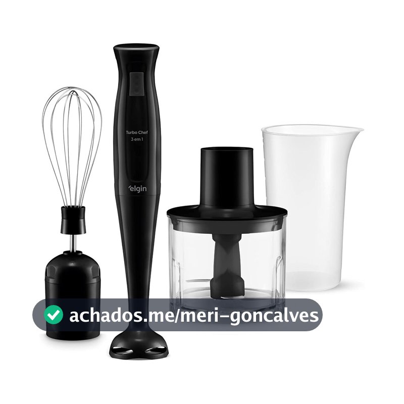 Mixer Elétrico Triturador Liquidificador Chef MIX-20 3 em 1 200W Preto Elgin - 220V