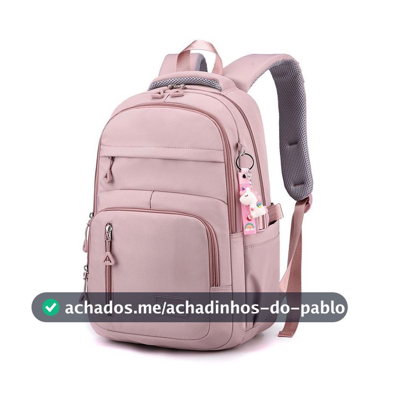 Mochila feminina casual e versátil leve e à prova d'água com grande capacidade para estudantes