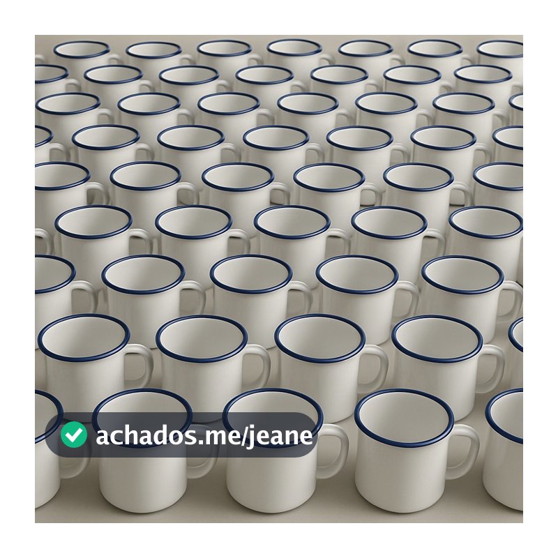 Kit 50 Canecas 150ml BRANCA Esmaltadas De Café Retro Xicaras De Chá Retro