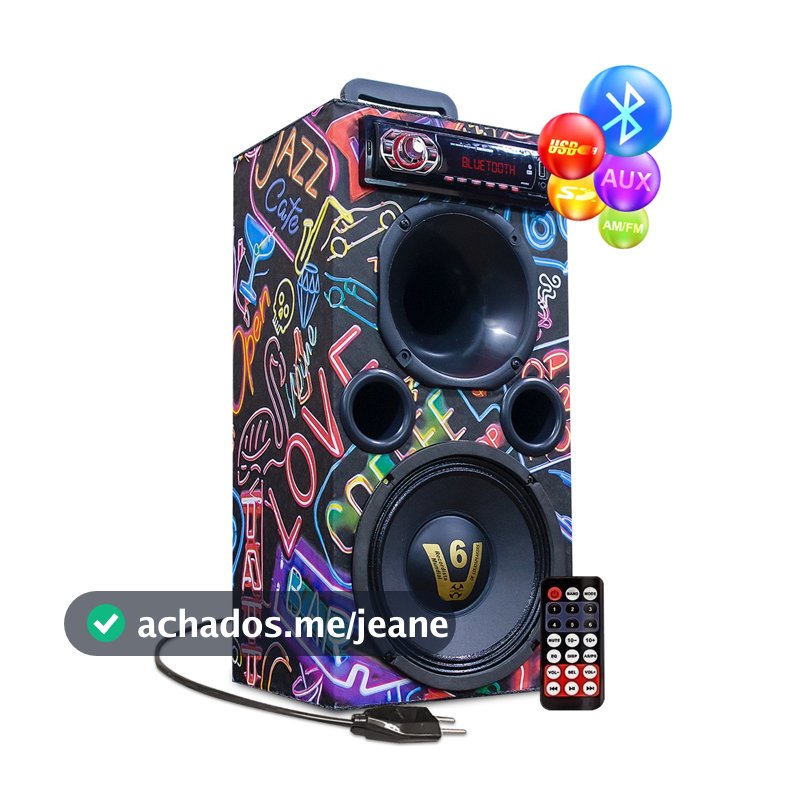 Rádio Caixa De Som Casa Bar Rancho Churrasco Usb Bluetooth