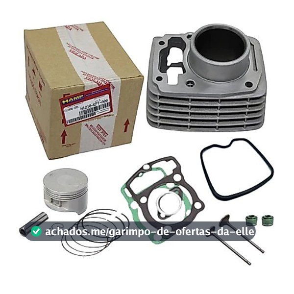 Kit Cilindro Motor Original Hamp+Pistão+Válvulas+Kit A+Guarnição Tampa Válvula+Retentor Válvula Titan/Fan/Nxr Bros 150