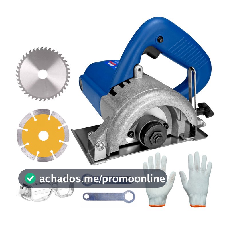 Serra Mármore 1200w Profissional Corta Piso Granito Ceramica Ferro Madeira Concreto Potente Tipo Makita Com Disco 110/22