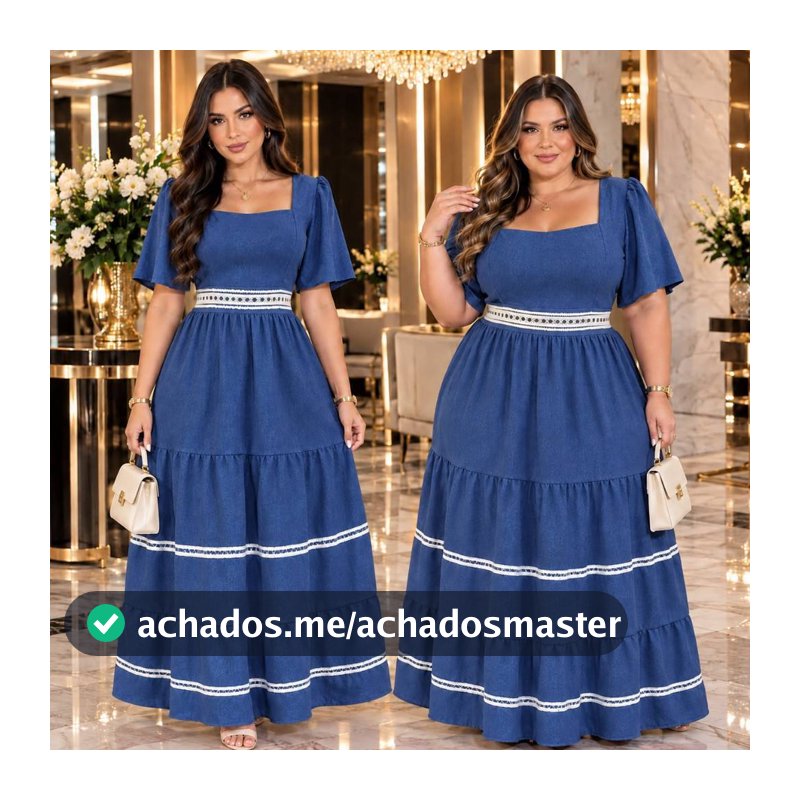 Vestido Feminino Longo com Renda 3 Marias Forrado Luxo Elegante Casual Evangelico