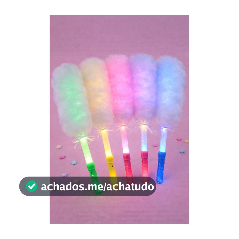 Kit Bastão Led 10/20/30/40/50 Plástico Algodão Doce Festas Neon Balada  Pisca Luz Varinha Magica LED