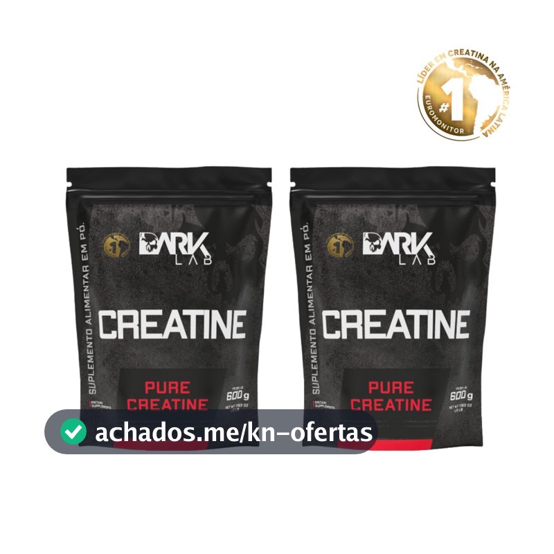 Kit 2x Creatina Monohidratada Pura Refil 600g Dark Lab -  Creatina 100% Pura