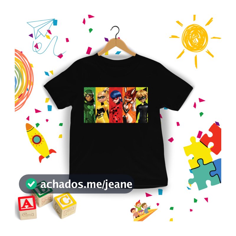 Camiseta Infantil Turma Lady Blusa 100% Algodão Menina Menino Kids Várias Cores Envio Rápido