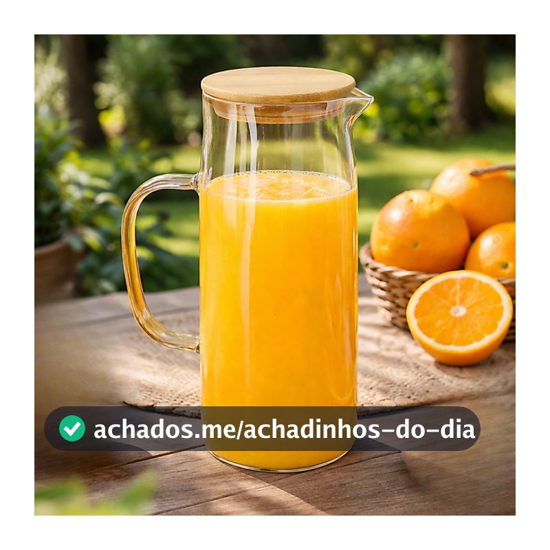 Jarra De Vidro Âmbar e Transparente Luxo Agua Suco Drinks Chá 1L