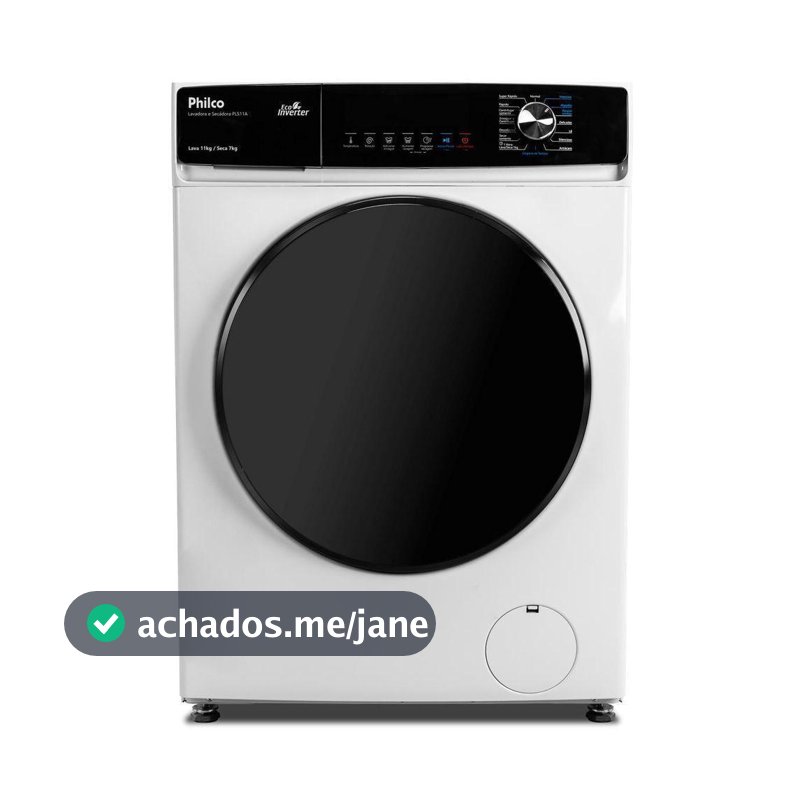 Lava E Seca Philco 11Kg PLS11A Eco Invertplus 16 Programas Lavagem Branca 127V