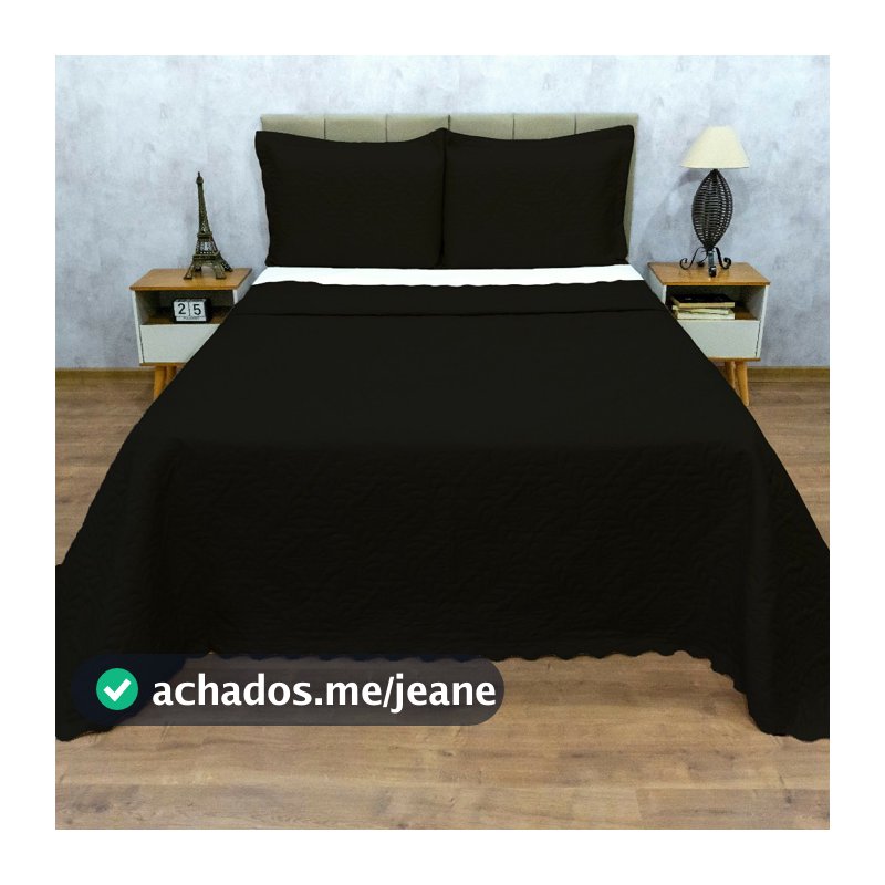 Cobre Leito Colcha Camili Super King 3 pçs Matelado Dupla Face Enxoval Completo