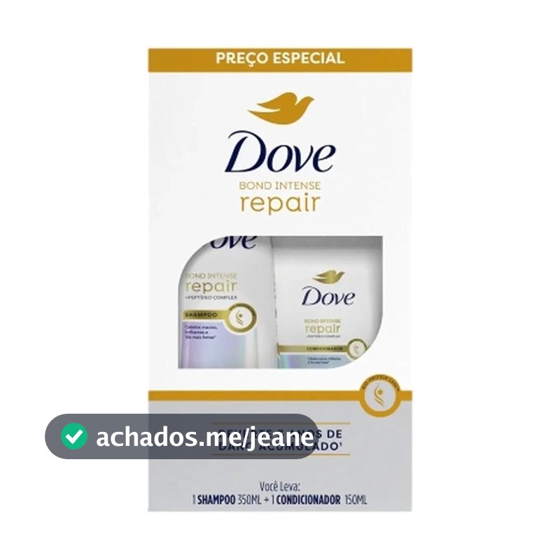 Kit Shampoo 350ml + Condicionador 150ml Dove Bond Intense Repair