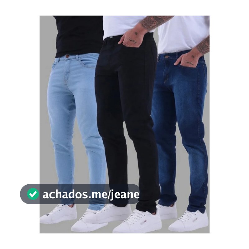 Kit 3 Calças Jeans Masculina Super Skinny Com Elastano