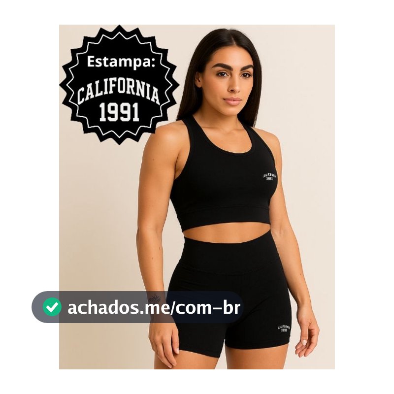 Conjunto Feminino Top + Shorts Suplex Premium | Moda Gringa | Califórnia 1991