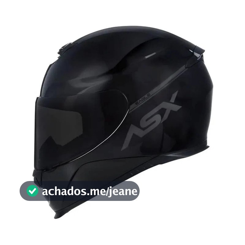 Capacete Asx Eagle Solid Preto Brilhante Leve Envio Dia Novo Uso Urbano