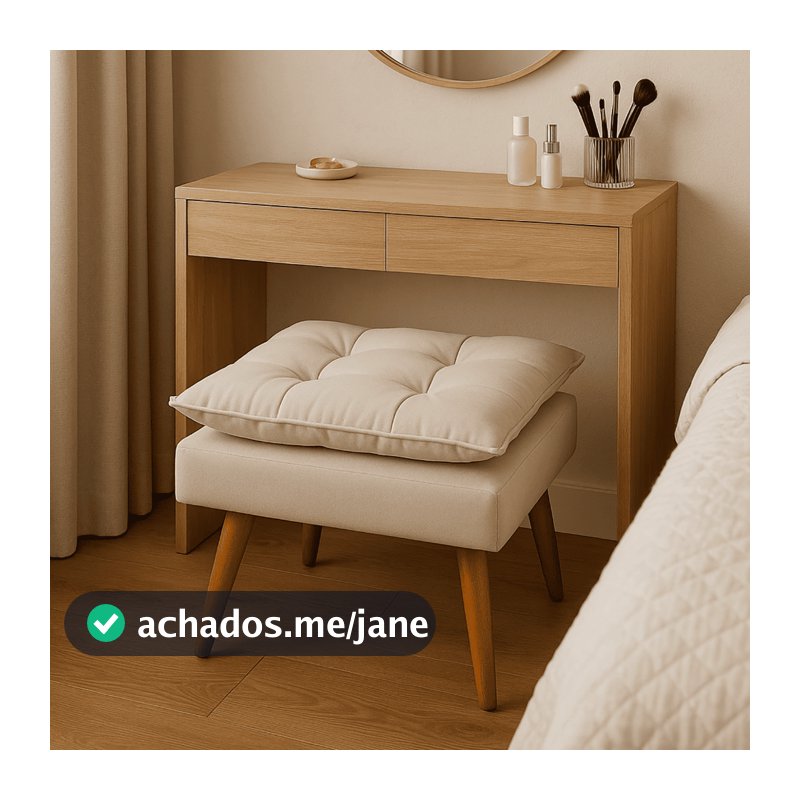 Puff Decorativo Opala Para Quarto Recepção - Pufe Para Penteadeira E Apoio De Pés, Puf Confortável