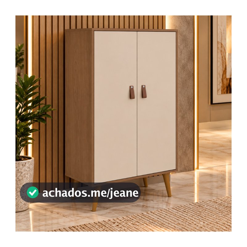 Armário Multiuso Flex 2 Portas Com Prateleiras Organizadora Sapateira Vertical Hall De Entrada