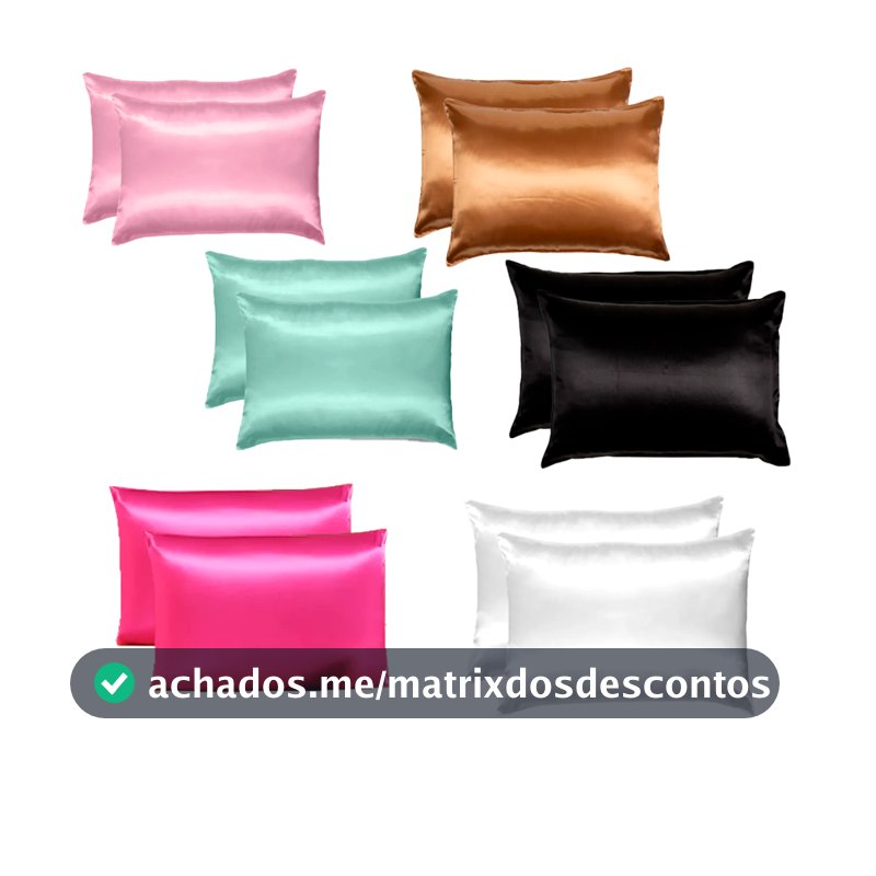 Kit 02 A 06 Fronhas De Cetim Anti Frizz (02 Pares) 70cm X 50cm Diversas Cores