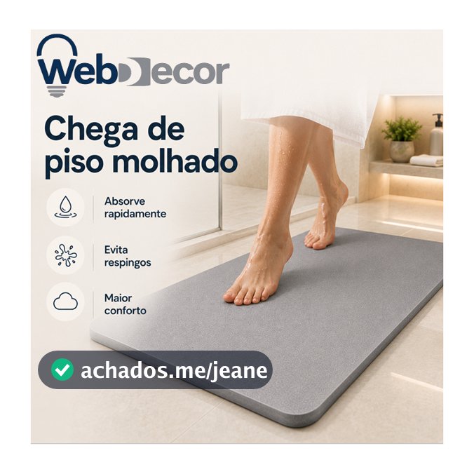 Tapete De Pedra Banheiro Diatomita Absorção Imediata 60x39cm