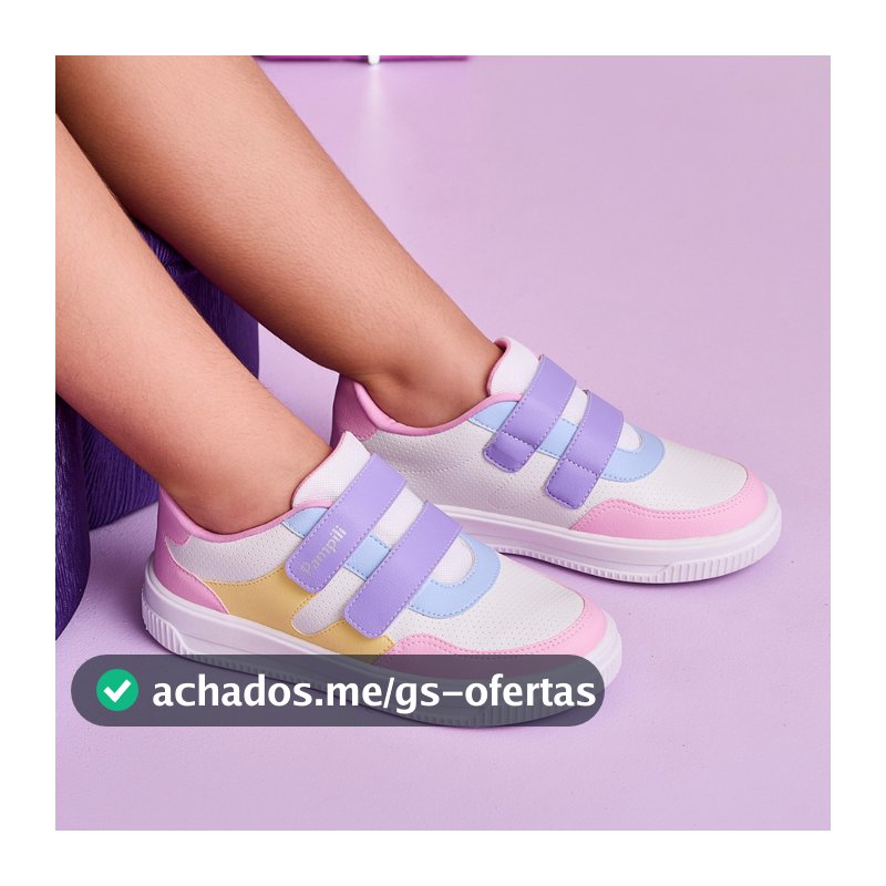 Tênis Infantil Feminino Up Candy Color Branco Pampili