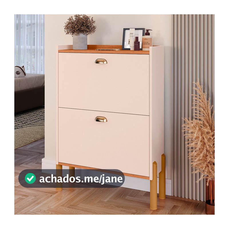 Sapateira Closet 2 Gavetas Basculante Com Pés 12 Pares Calçado Estreita Quarto Porta de Entrada