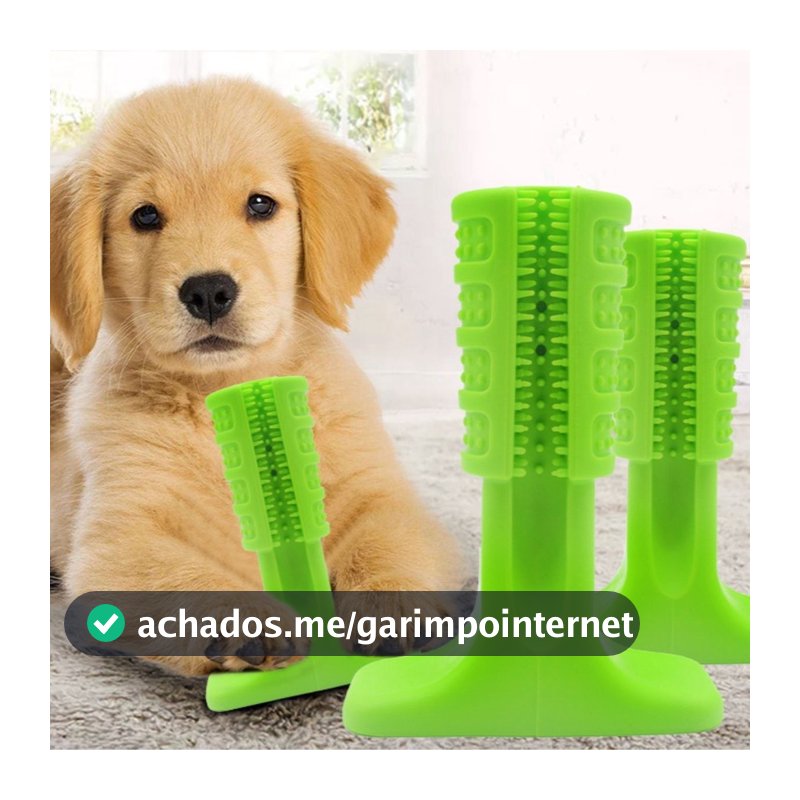 Escova de Dente Brinquedo Interativo Mordedor Cachorro Pet Massageador Higienizador Dental Tártaro