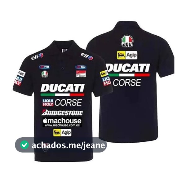 Camisa Gola Polo Esportiva Ducati Dry Fit com Tecido Leve e Secagem Rápida