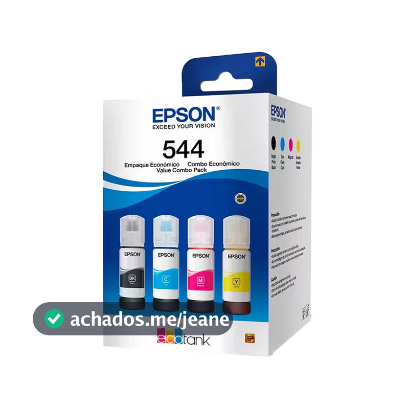 Kit refil Epson Ecotank (544) T544520-4P Cores com 4 unidades