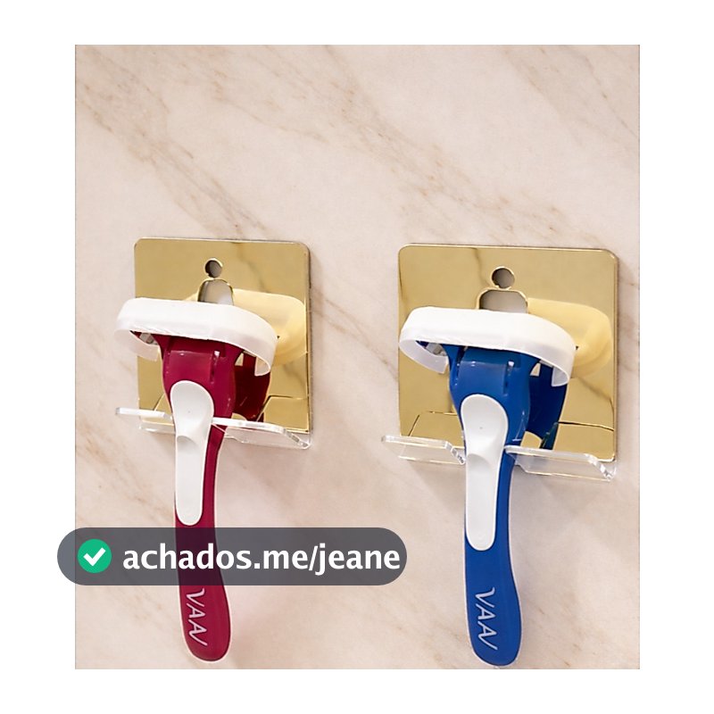Suportes Luxo Para Lâmina de Barbear Banheiro Gilete Acrílico com Fita 3M Design Sofisticado Conjunto de 2 unidades