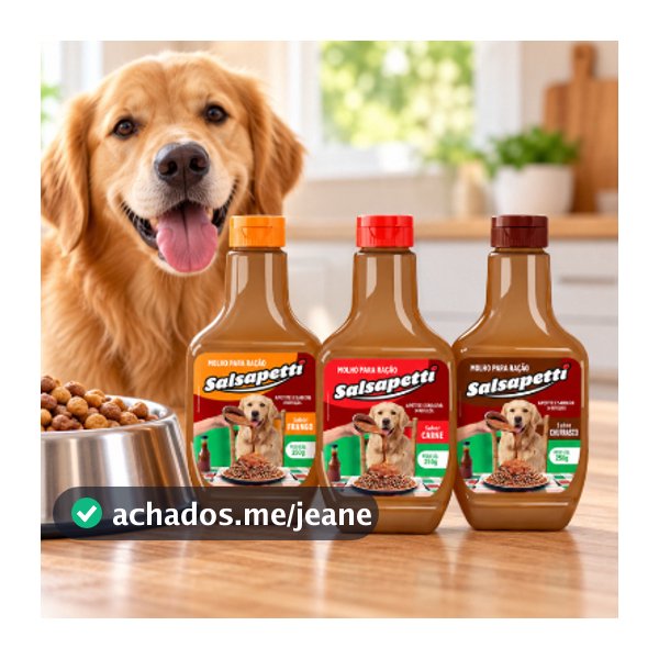 Kit Molho para Ração de Cachorro Cremoso 250g Salsapetti Carne Frango Churrasco Sachê para Cachorro Opção com Biscoito