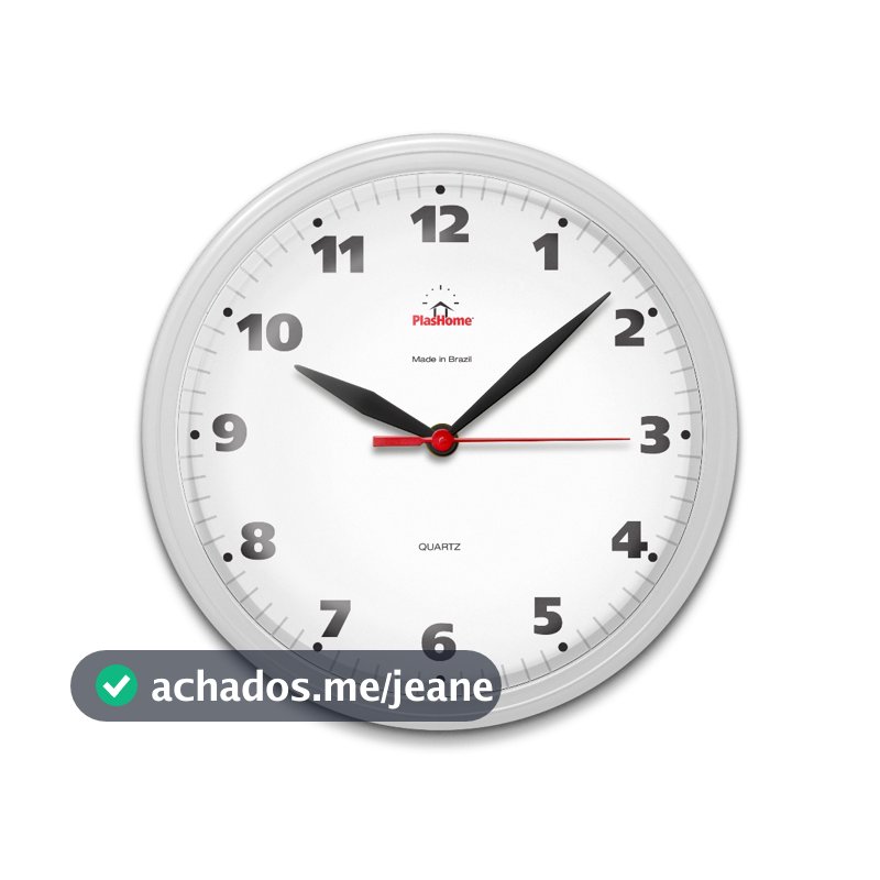 Relógio de Parede Redondo Ômega Clássico Branco Plashome Sala Cozinha e Escritório