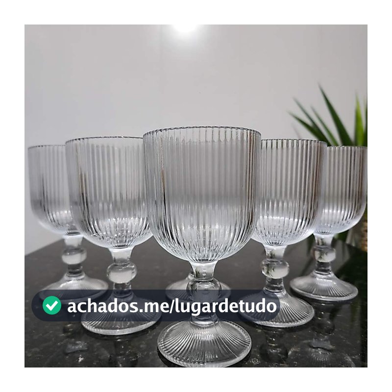 Conjunto Taças de Vidro Canelada 6 Peças - 380ml
