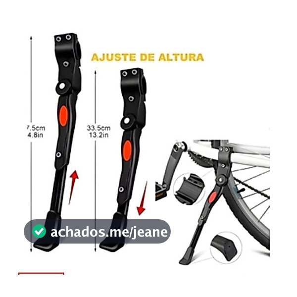 Descanso Lateral Pezinho Alumínio Para Bike Bicicleta Regulavel Emborrachado Com Apoio Aluminio Mtb