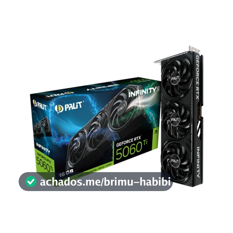 Placa de Vídeo Palit NVIDIA GeForce RTX 5060 Ti Infinity, 16GB GDDR7 - NE7506TS19T1-GB2061S
