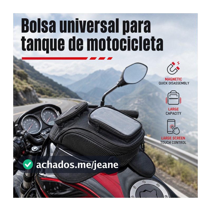 Alforge Masculina Tanque Moto Imãs Reforçada