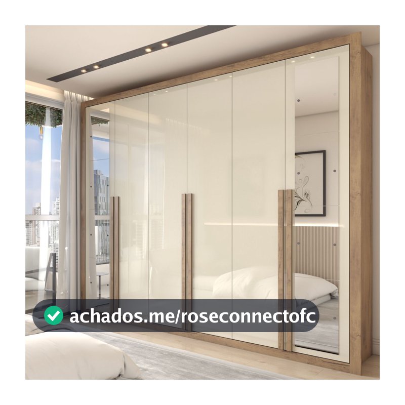 Guarda-Roupa Casal Severo Gold 6 Portas 6 Gavetas com Espelho - Panorama Móveis