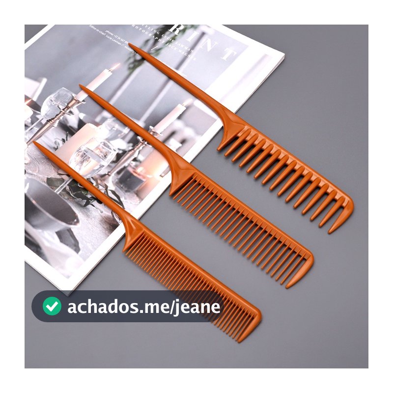 3-Piece Set Pointed Tail Comb Hairdressing Hair Thin Curly Thickened Wide