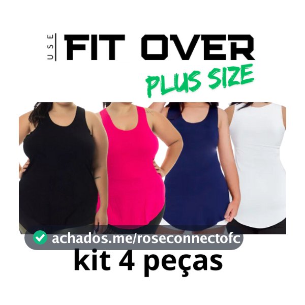 Kit 4 camisetas fitness PLUS SIZE - básica - tapa bumbum - academia - crossfit - fit over