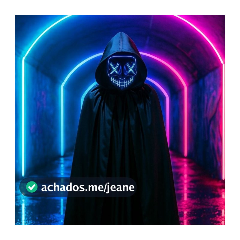 Capa de Vampiro + Máscara com Led Assustadora Ideal Para Festas Fantasia, Baile de Máscaras e Cosplay Qualidade Premium