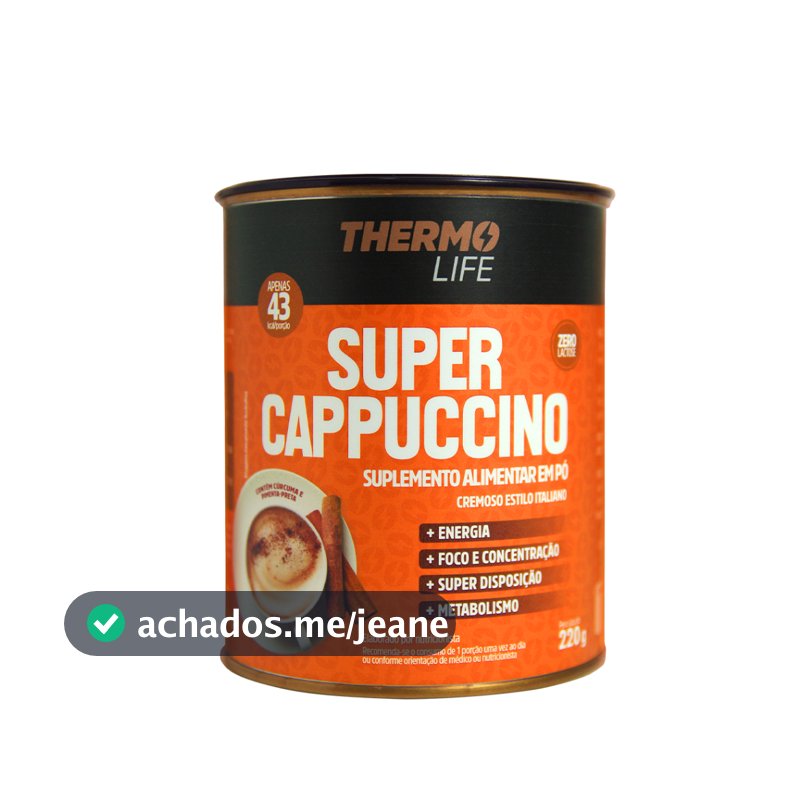 Super Cappuccino Thermo Life 220g Super Café Pré Treino Café Termogênico TCM