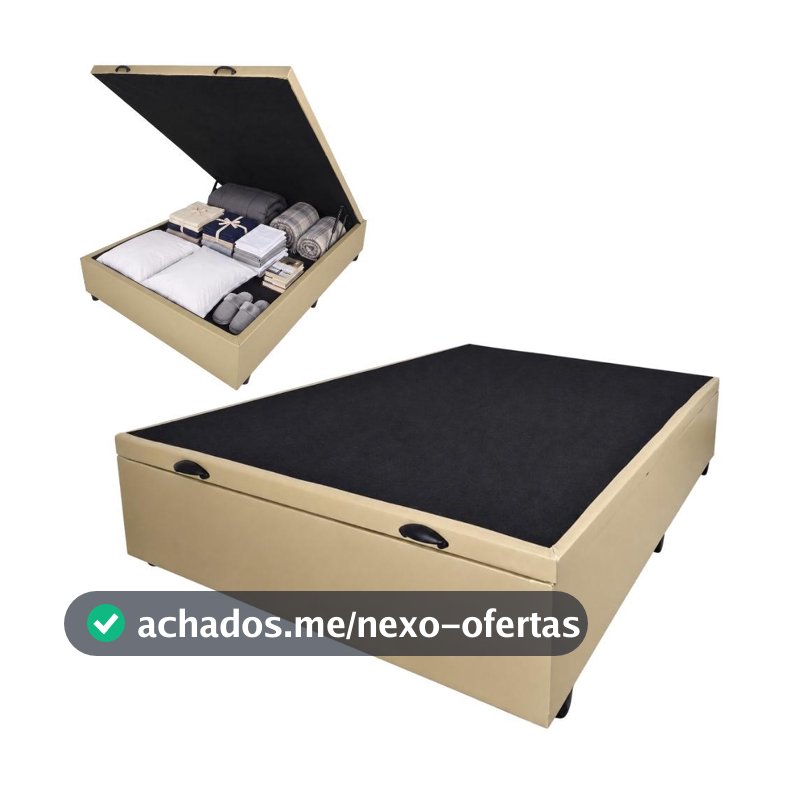 Cama Box com Baú Casal 1,38m Prince em Revestimento Sintético