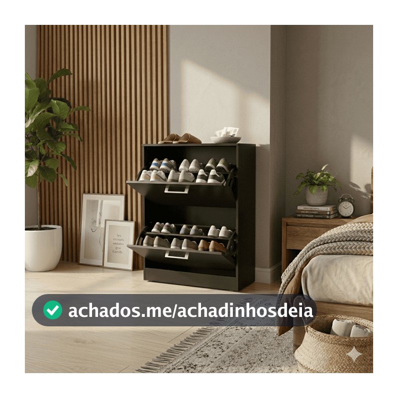 Sapateira Multiuso Compacta Basculante 2 Módulos Organizador de Sapatos para Quarto